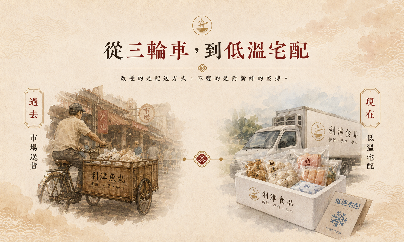 從傳統三輪車市場送貨到現代冷凍低溫宅配